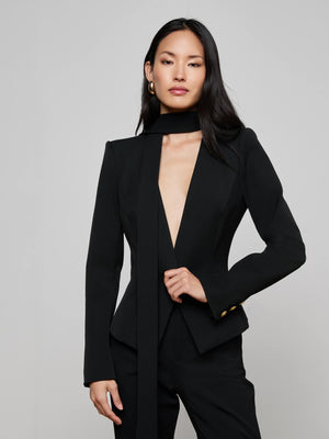 Blazer à cou de cou à cravate