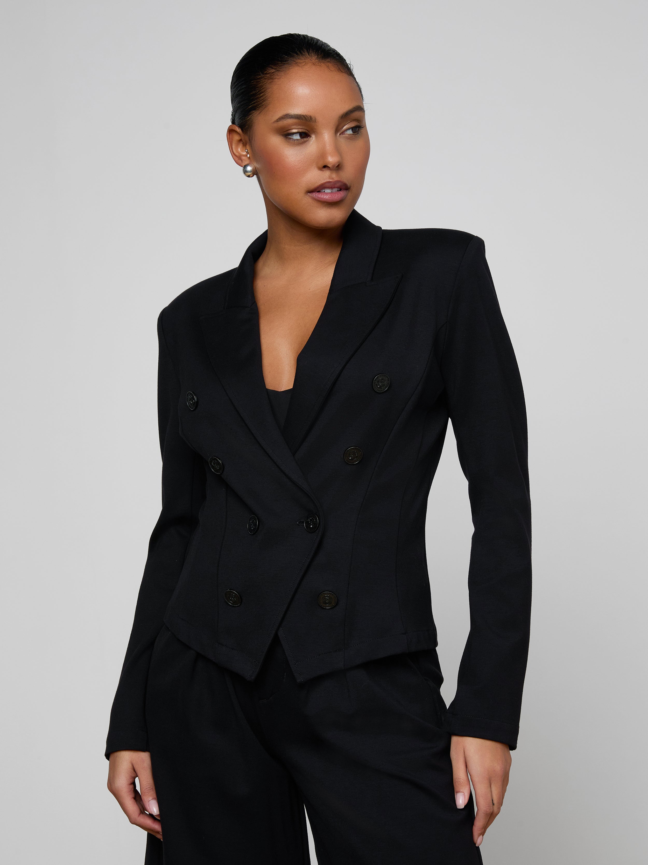 Emerson Ponte Blazer in Black | L'AGENCE