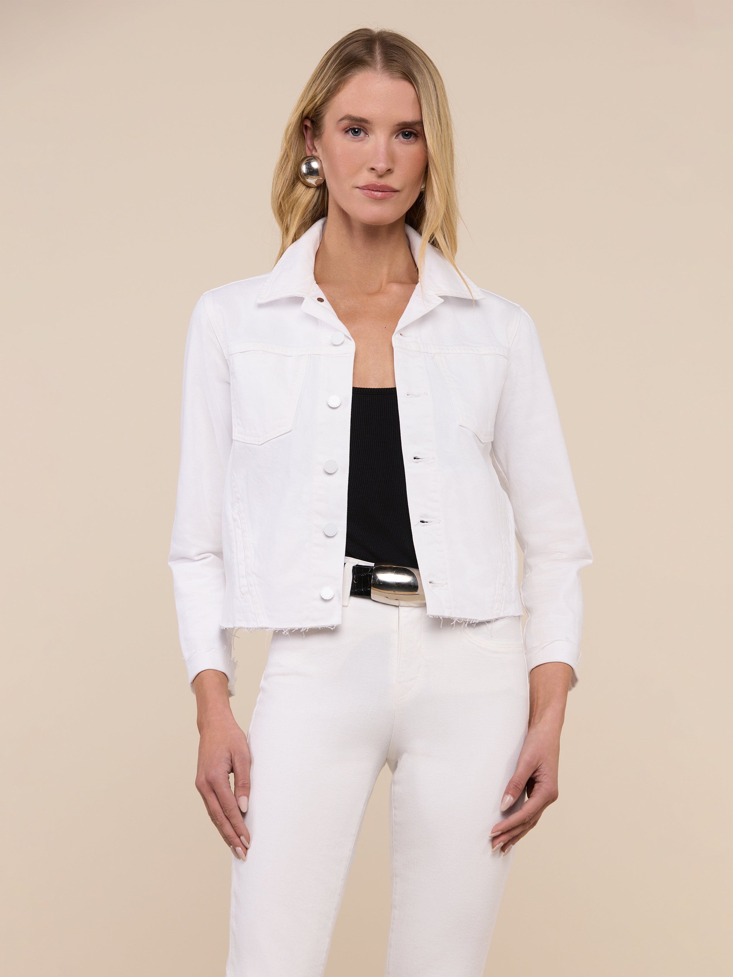 Janelle Jean Jacket in Blanc
