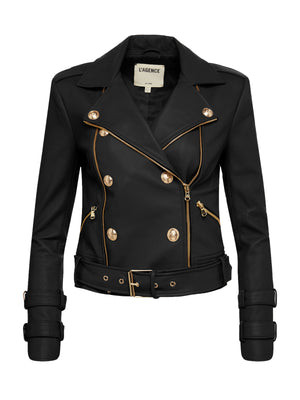 Billie Belted Leather Jacket jacket L'AGENCE