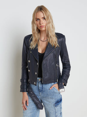 Billie Belted Leather Jacket jacket L'AGENCE