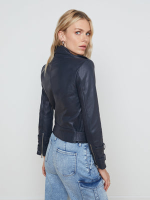 Billie Belted Leather Jacket jacket L'AGENCE