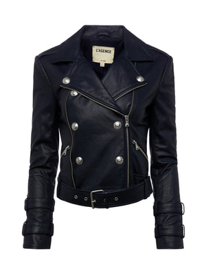 Billie Belted Leather Jacket jacket L'AGENCE