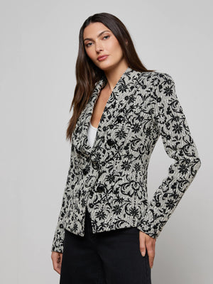 Bethany Flocked Tweed Blazer