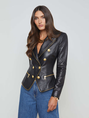 Ottilie Leather Blazer blazer L'AGENCE