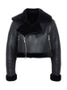Pike Crop Shearling Leather Jacket In Runway L'AGENCE   