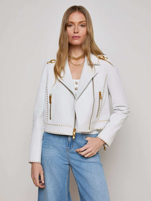 Aelin Studded Leather Jacket jacket L'AGENCE