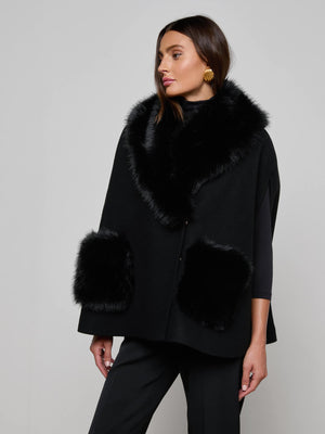 Chana Faux Fur Cape