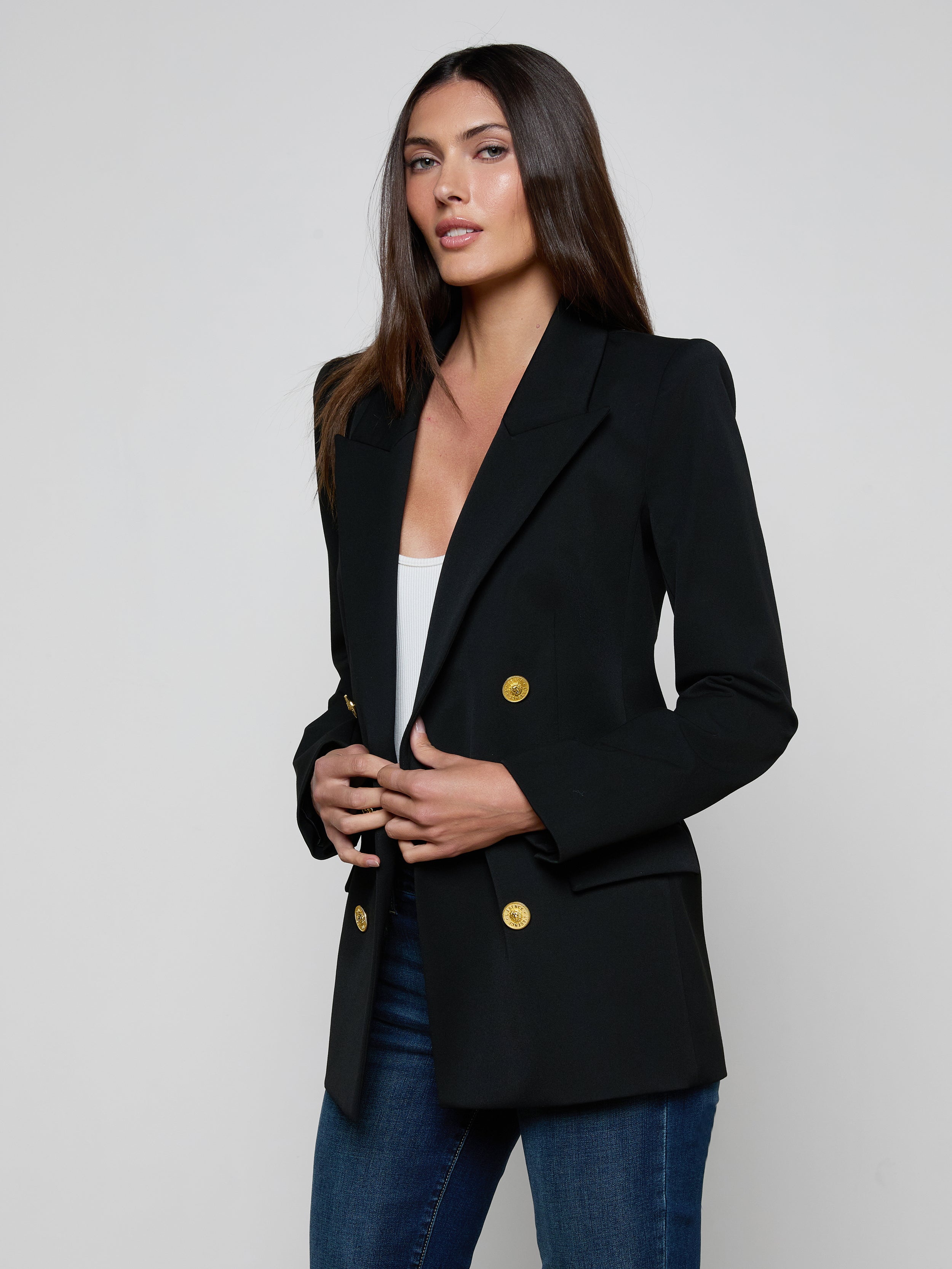 Cambrie Oversized Blazer in Black | L'AGENCE