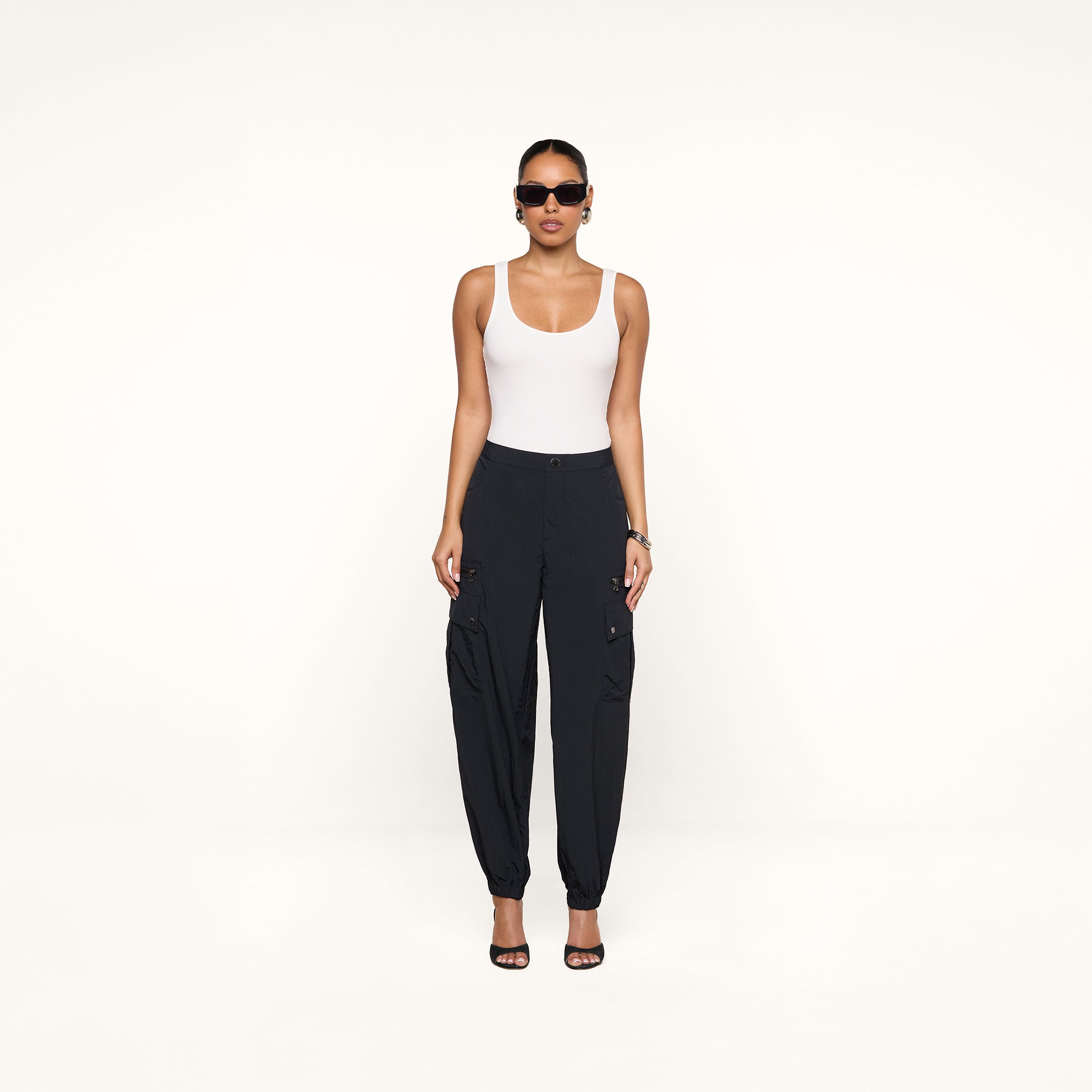 Greer Nylon Jogger in Black | L'AGENCE