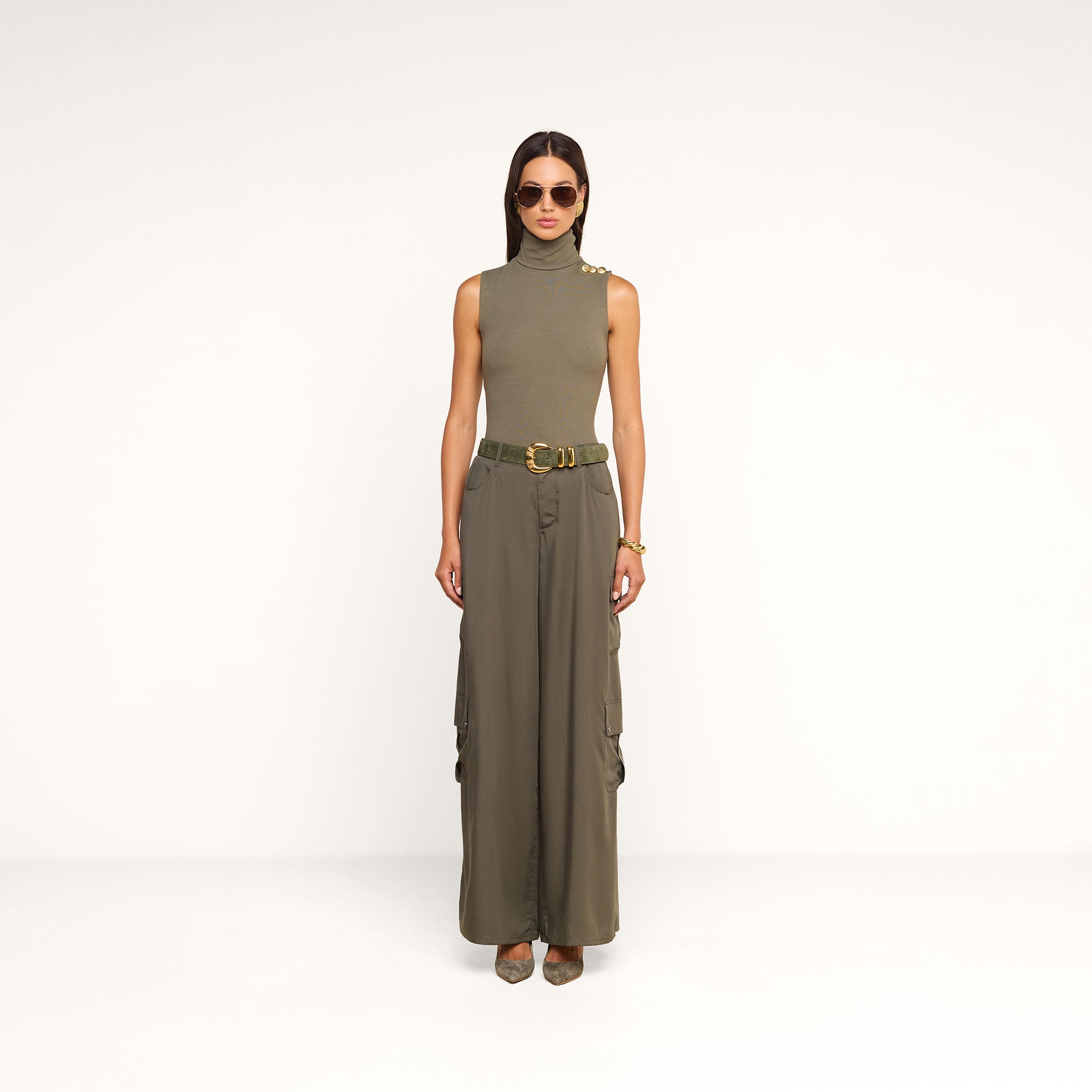 Isolde Cargo Pant in Ash Olive | L'AGENCE