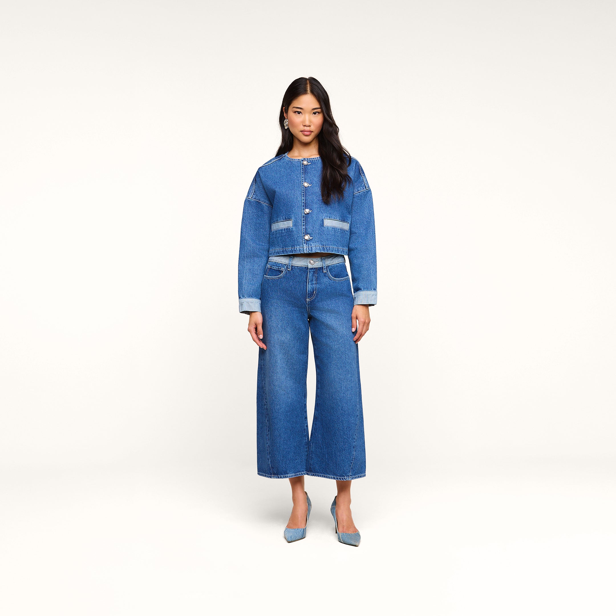Bronte Cropped Wide-Leg Jean in Goleta | L'AGENCE