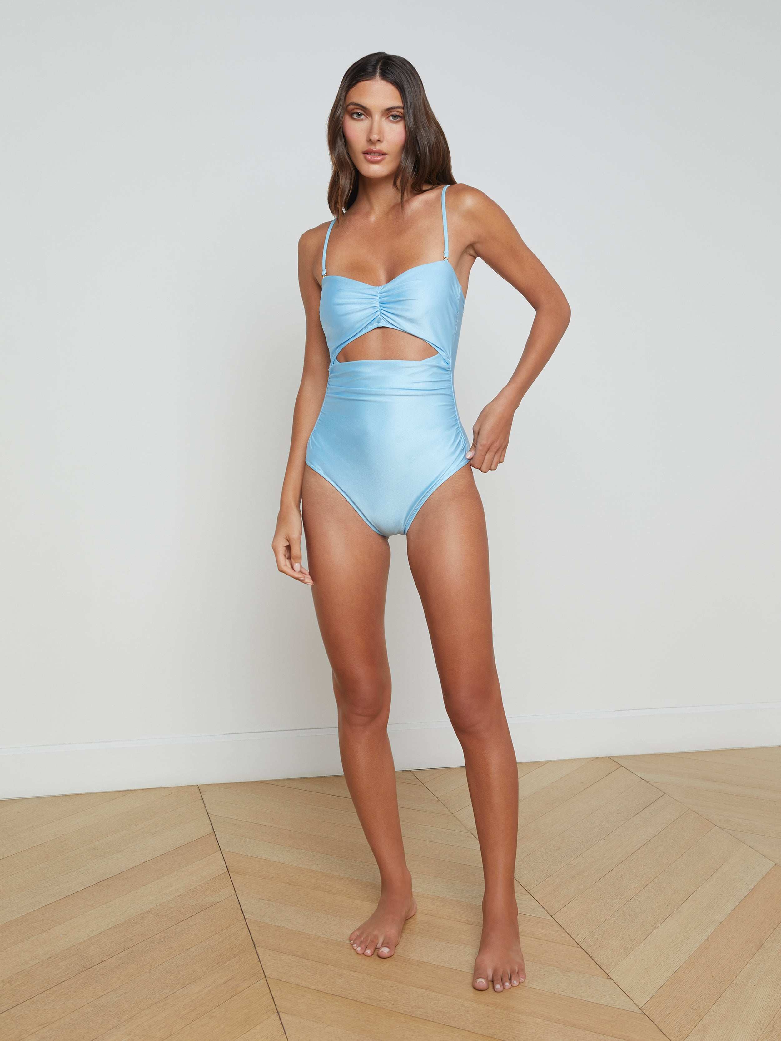 Lily One-Piece Swimsuit in Sky Blue L'AGENCE