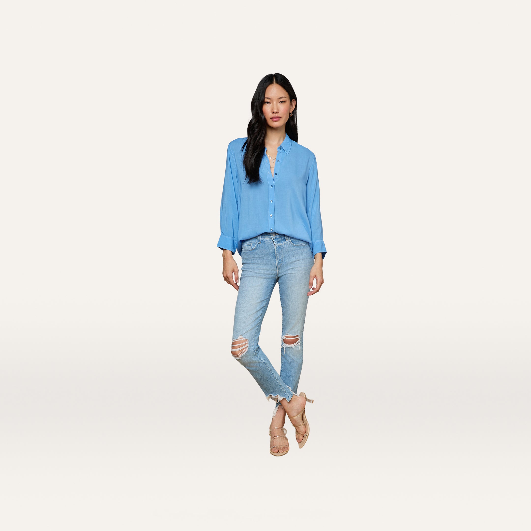 High Line Distressed Skinny Jean in Rosedale Destruct | L'AGENCE