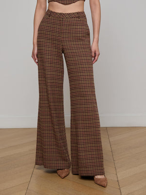 Pantalon ample à motif pied-de-poule Pilar