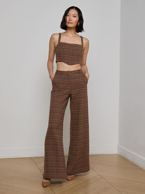 Pantalon ample à motif pied-de-poule Pilar