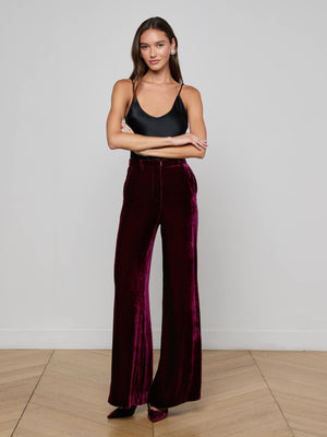 Pilar Velvet Wide-Leg Pant