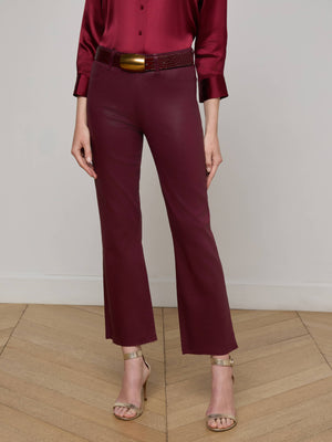 Jean a flare ritagliato con rivestimento