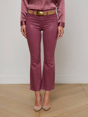 Jean a flare ritagliato con rivestimento