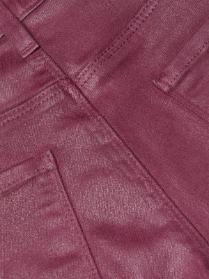 Jean 7/8 évasé en denim enduit Kendra