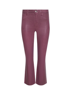 Jean 7/8 évasé en denim enduit Kendra