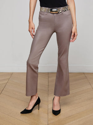 Kendra Coated Cropped Flare Jean