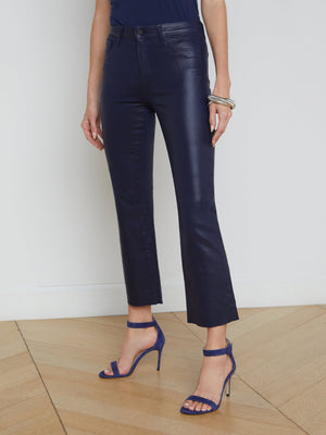 Kendra Coated Cropped Flare Jean jean L'AGENCE