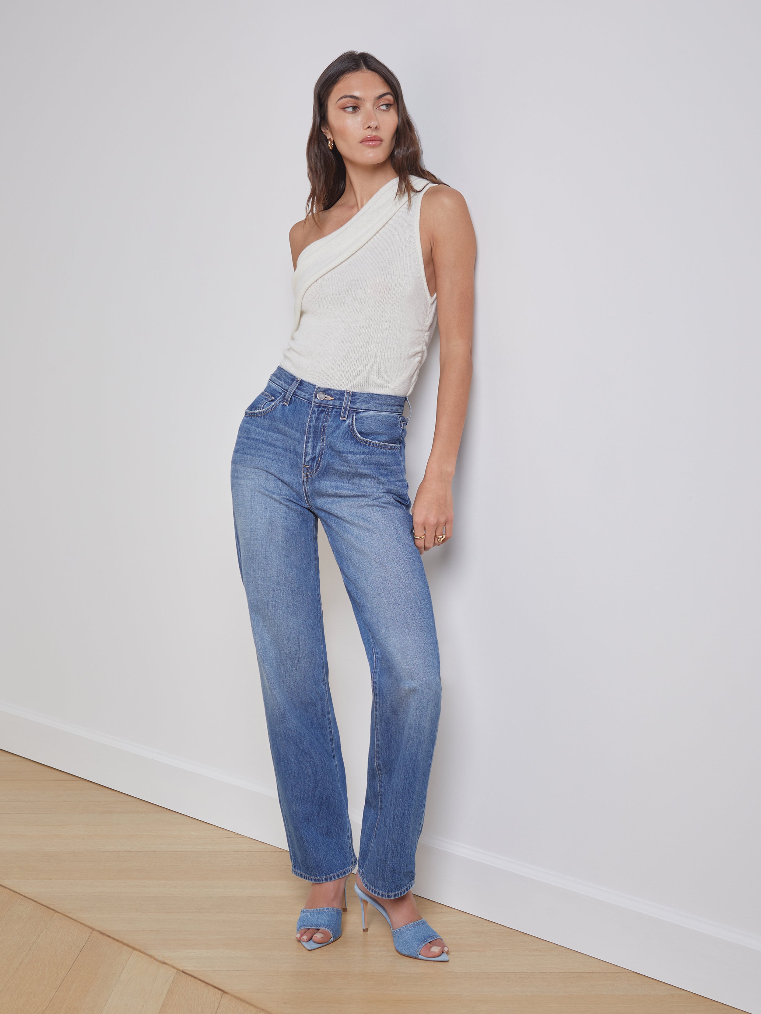 Jane Super High-Rise Ankle Length Jeans in Mid-Indigo