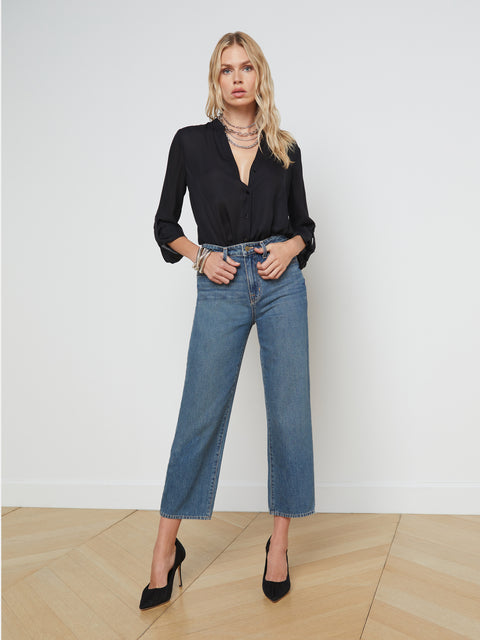 June Cropped Stovepipe Jean jean L'AGENCE Sale   