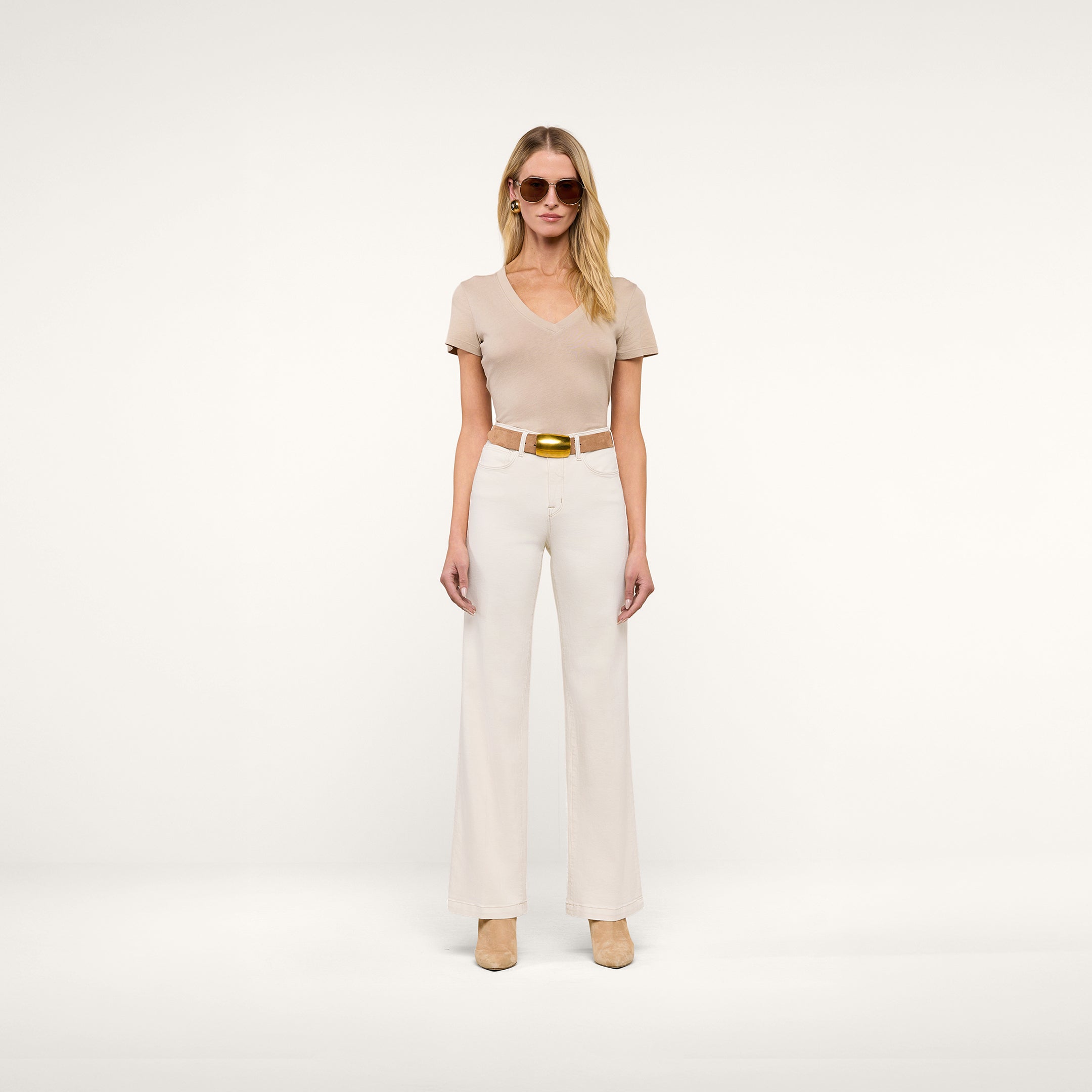 Scottie Wide-Leg Jean in Macadamia | L'AGENCE