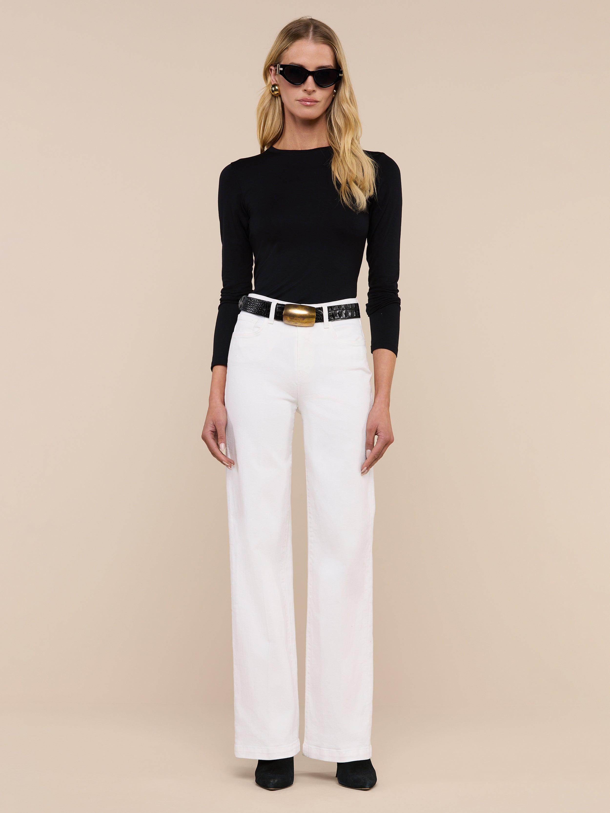 Scottie Wide-Leg Jean in Blanc | L'AGENCE