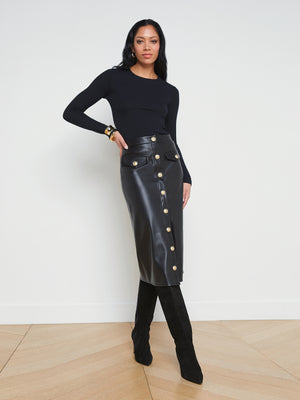 Milann Vegan Leather Skirt skirt L'AGENCE