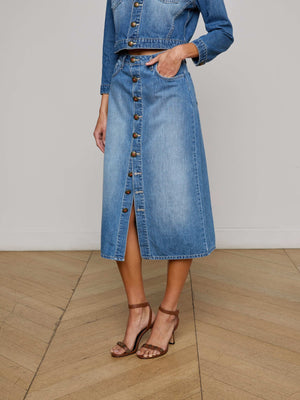 Kathleen Denim Midi Skirt skirt L'AGENCE