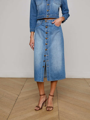 Kathleen Denim Midi Skirt skirt L'AGENCE