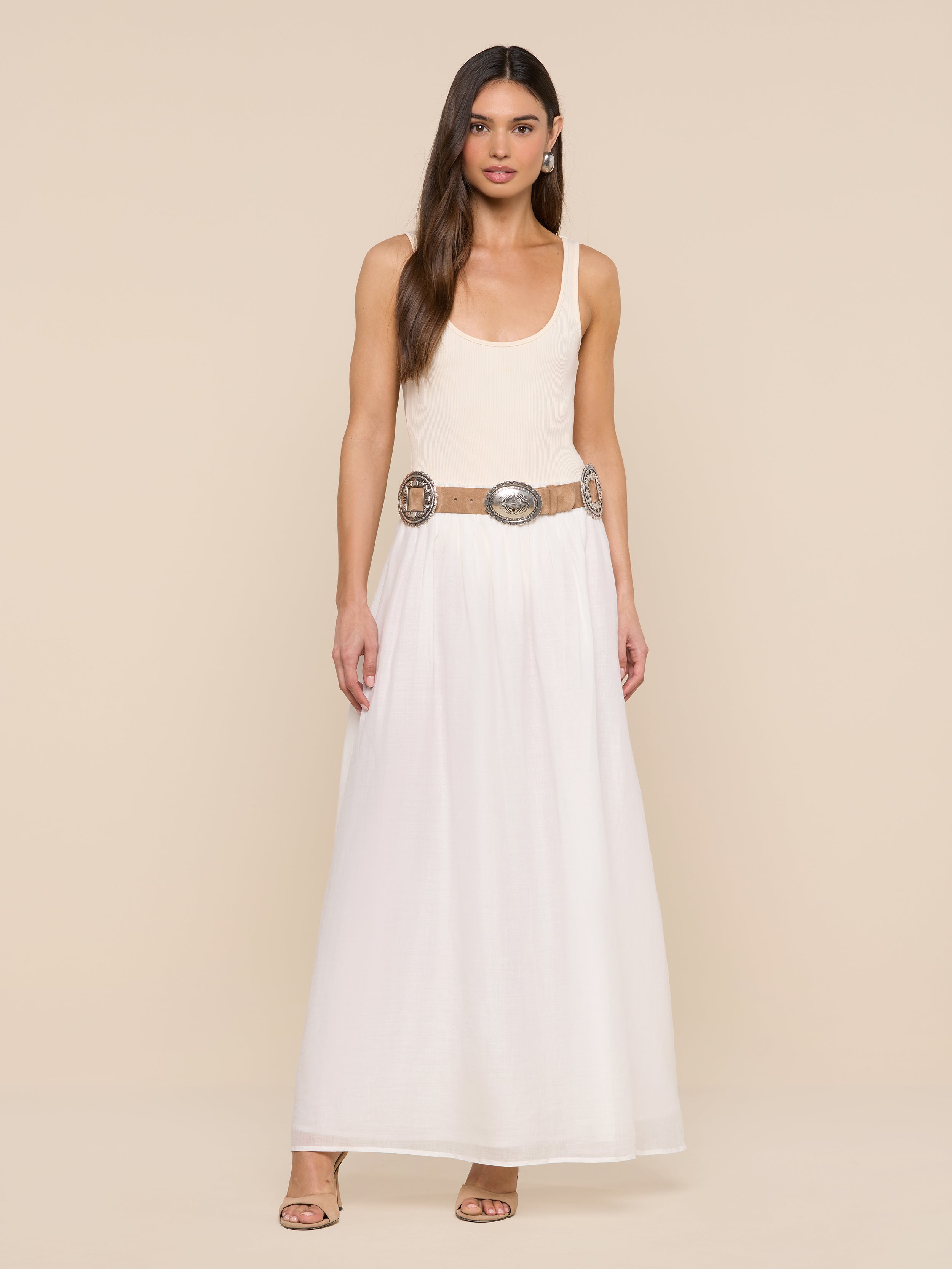 Evangelina Maxi Skirt in Ivory | L'AGENCE