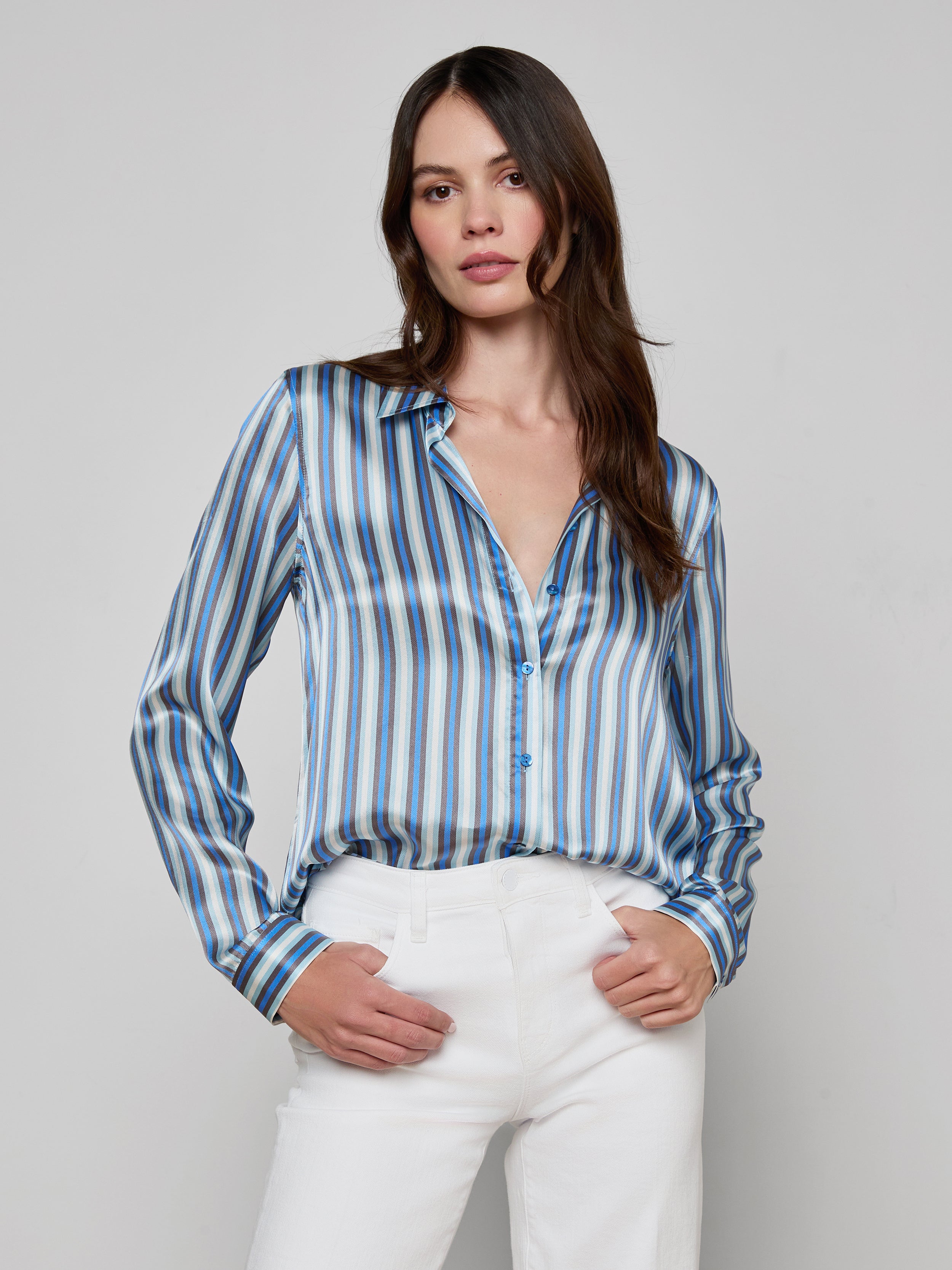 【AULA】TRIANGLE COTTON BLADE BLOUSE Vanina Romantic Blouse - Hand Block-Printed Elegance | PS25