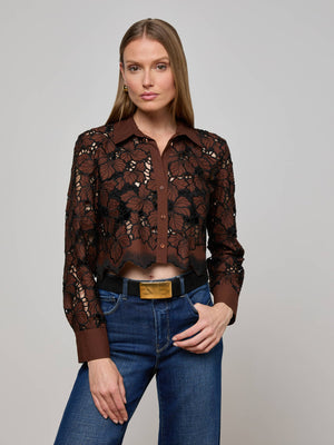 Seychelle Cropped Eyelet Blouse