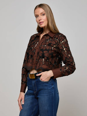 Seychelle Cropped Eyelet Blouse