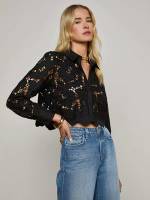 Seychelle Cropped Lace Blouse blouse L'AGENCE