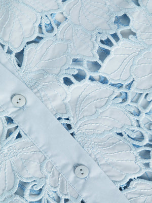 Chemisier à œillets recadré seychelle