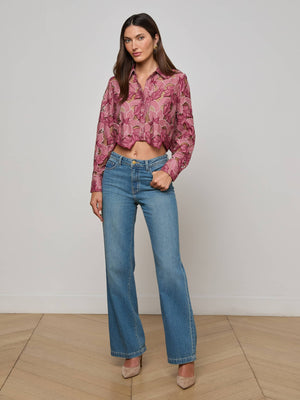 Akemi Cropped Eyelet Blouse