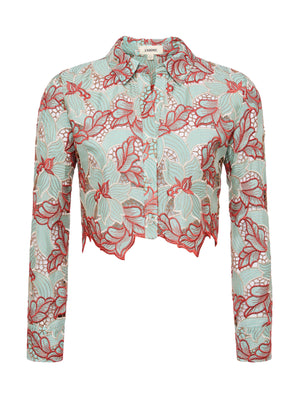 Akemi Cropped Eyelet Blouse