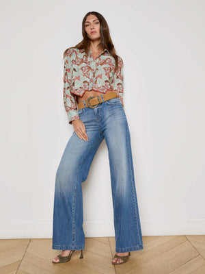 Akemi Cropped Eyelet Blouse