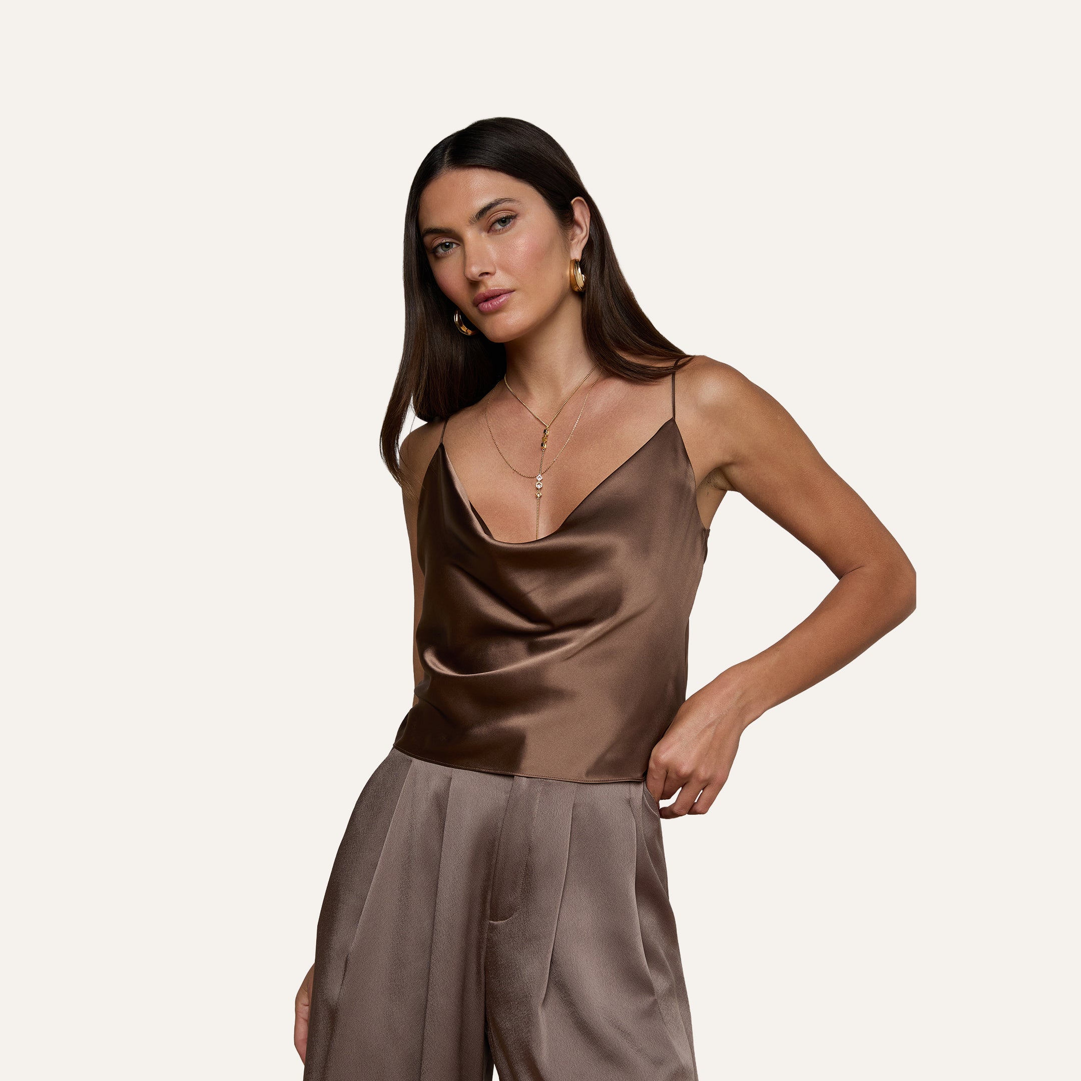 Calista Silk Camisole in Cardamom | L'AGENCE