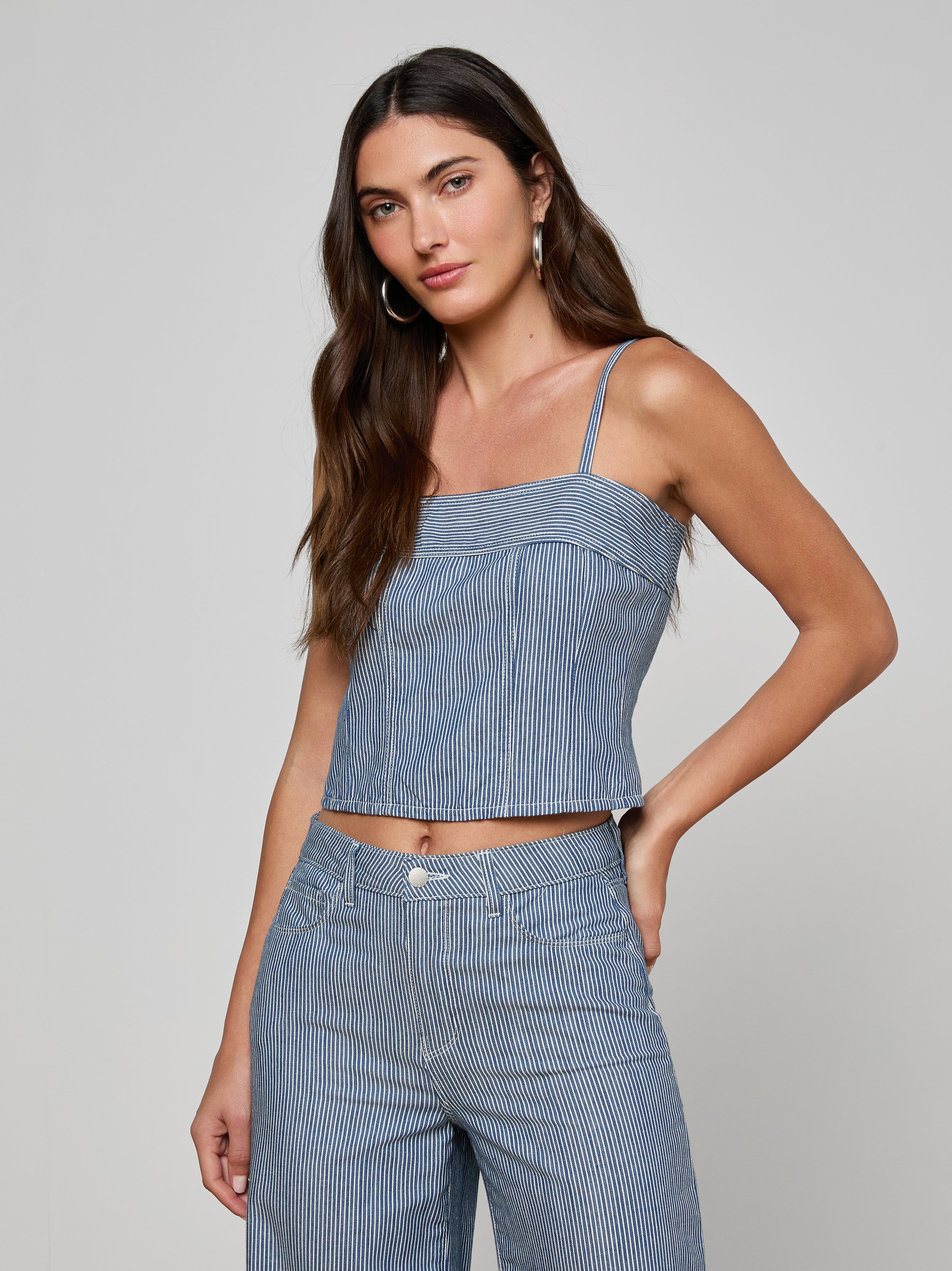 Arlin Tank in Azure Blue Stripe | L'AGENCE