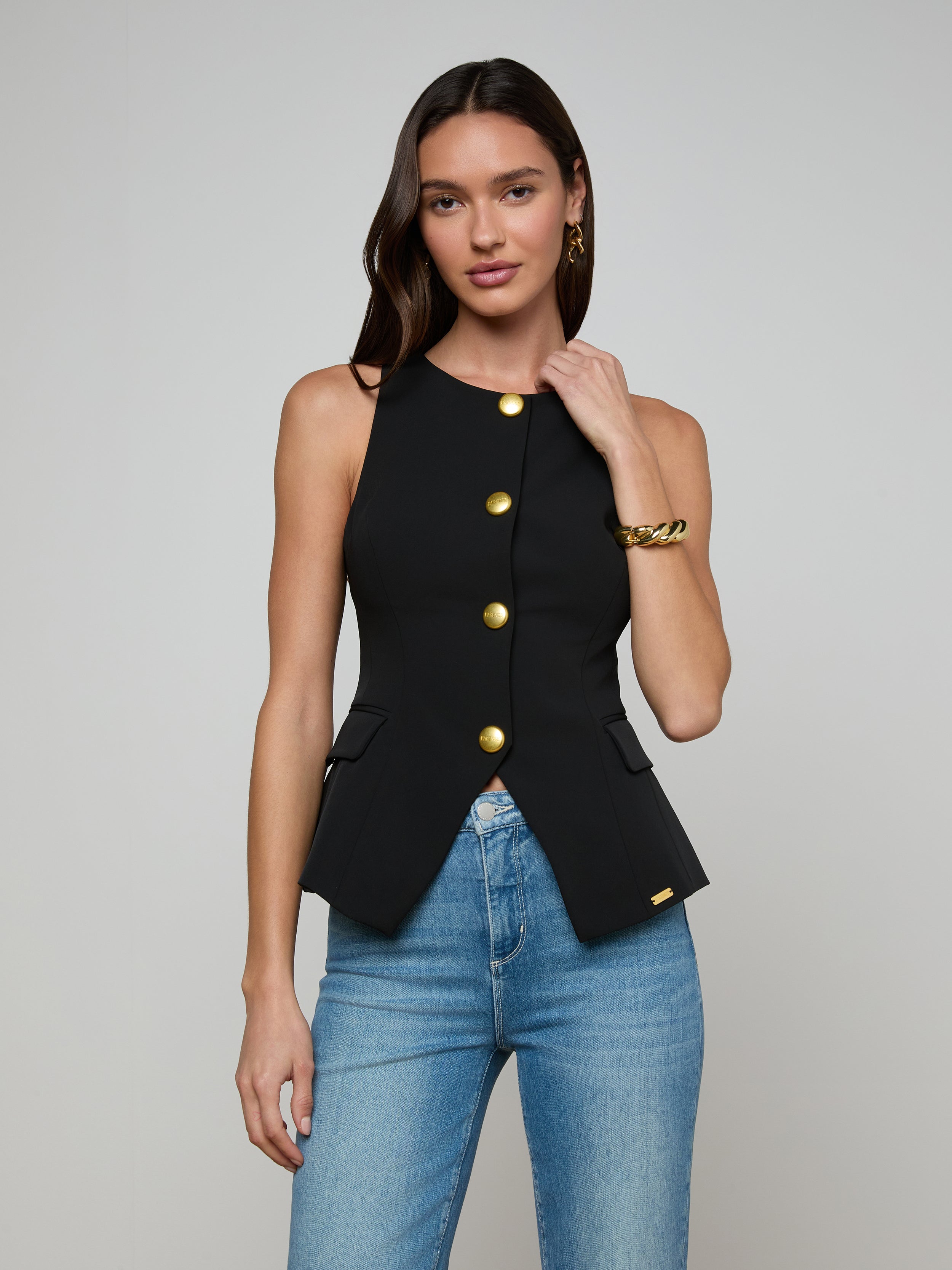 Tessa Vest in Black | L'AGENCE