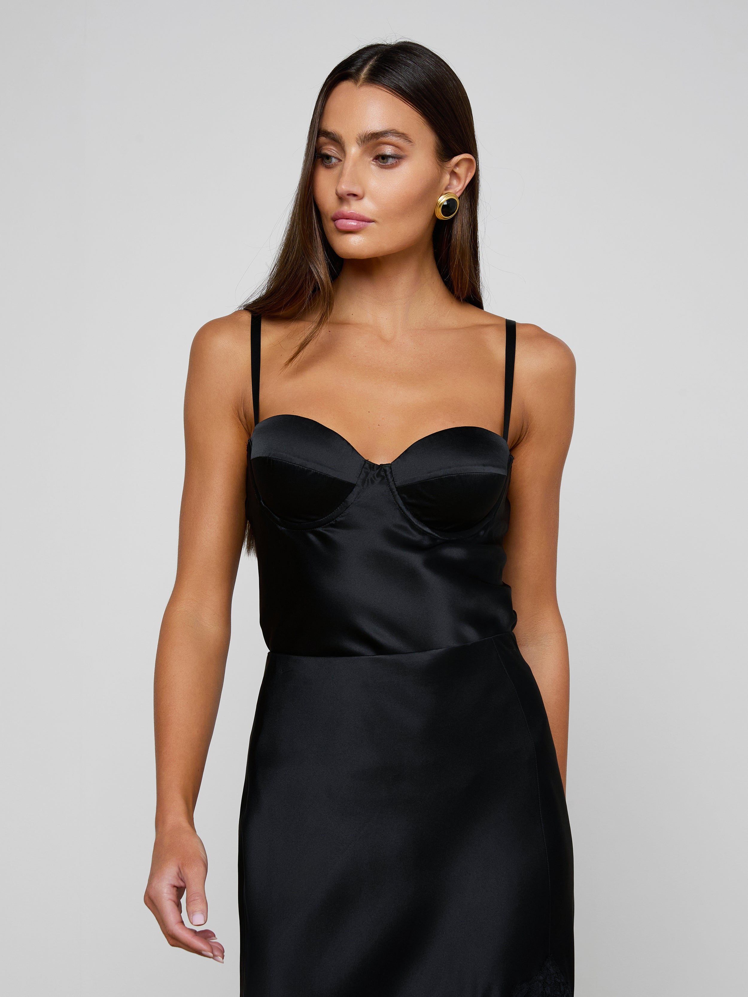 Orlina Silk Camisole in Black | L'AGENCE