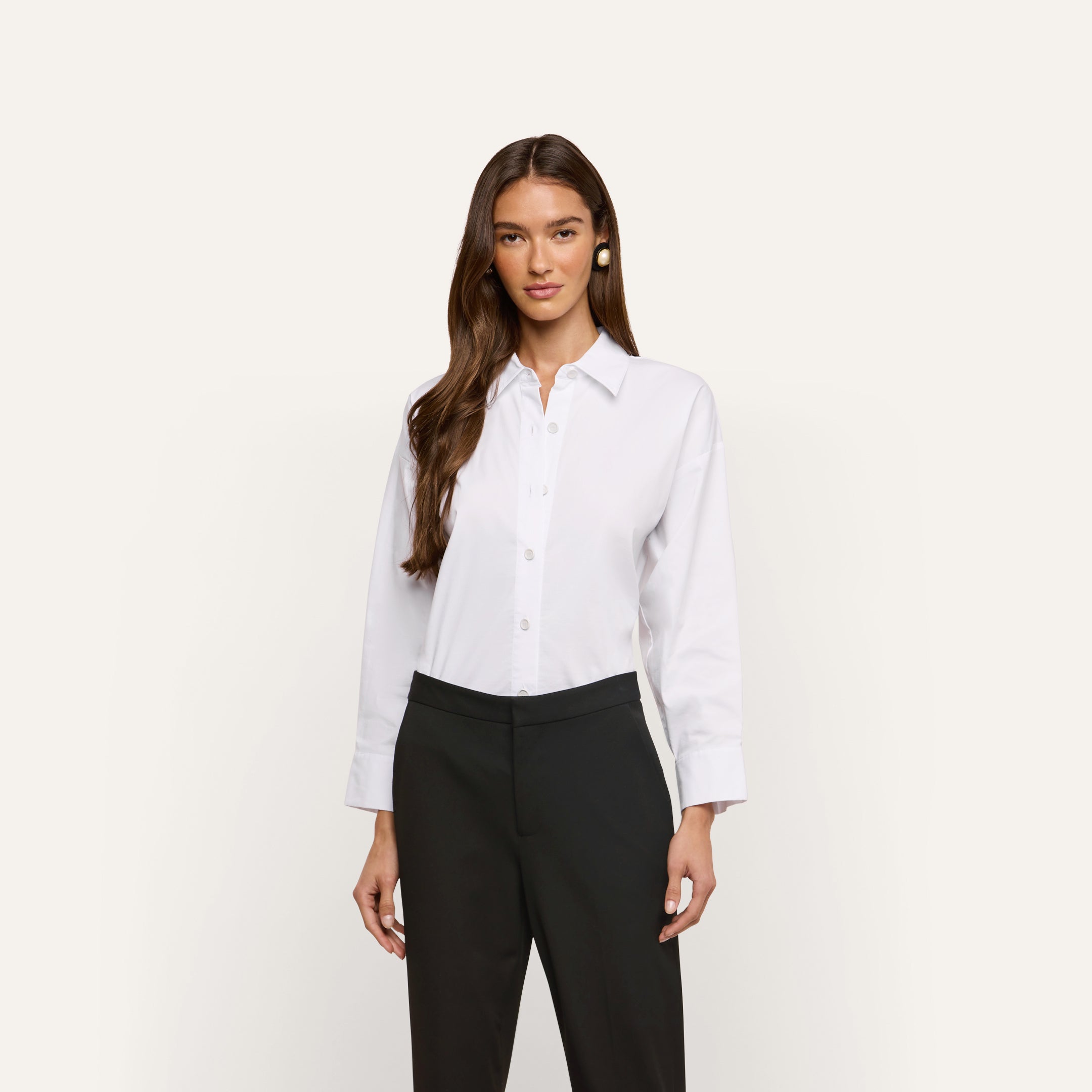 Rylie Poplin Shirt in White | L