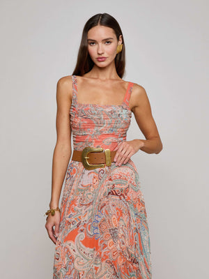 Rasha Mesh Paisley Tank tank top L'AGENCE