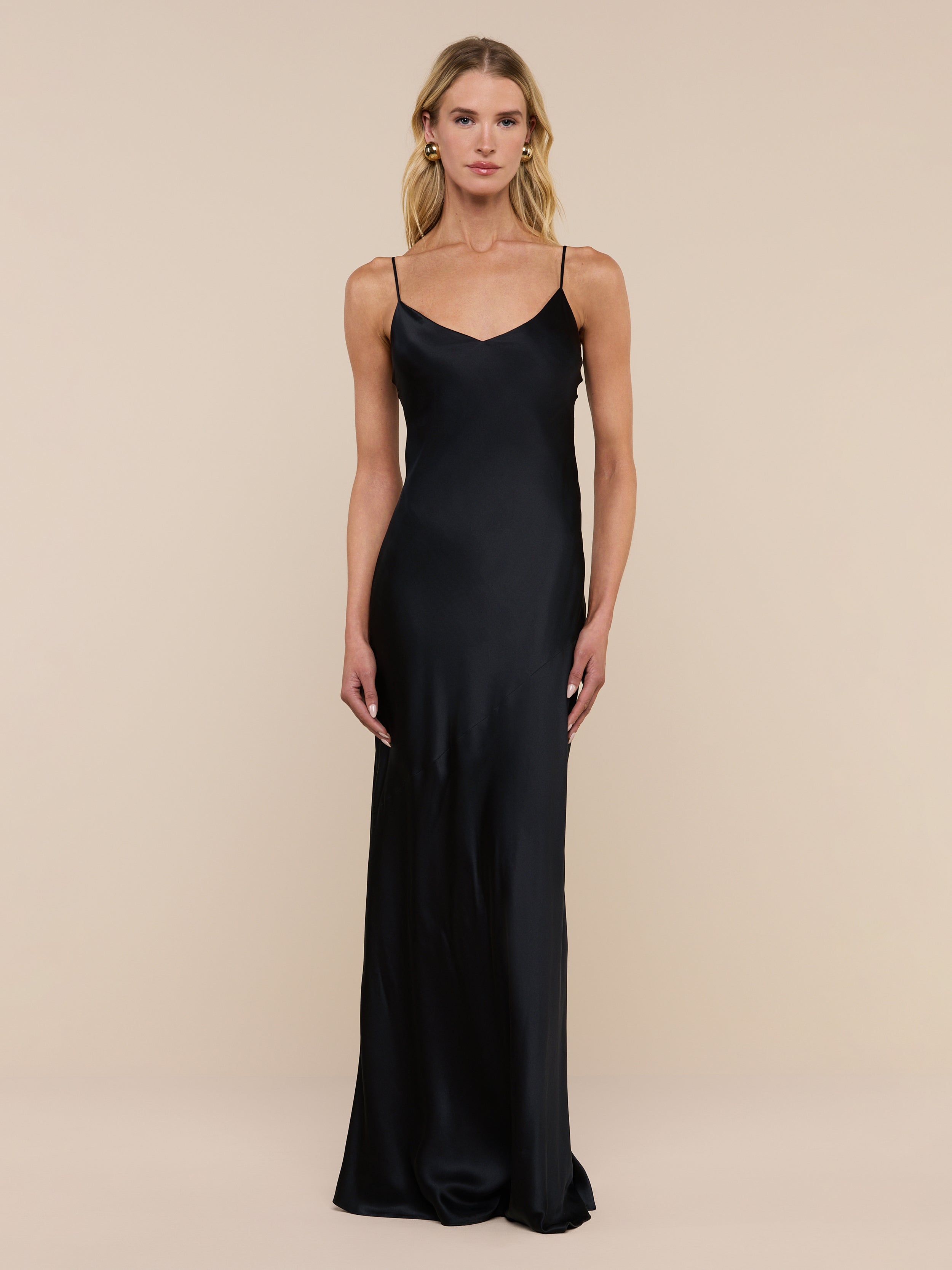 Serita Silk Gown in Black